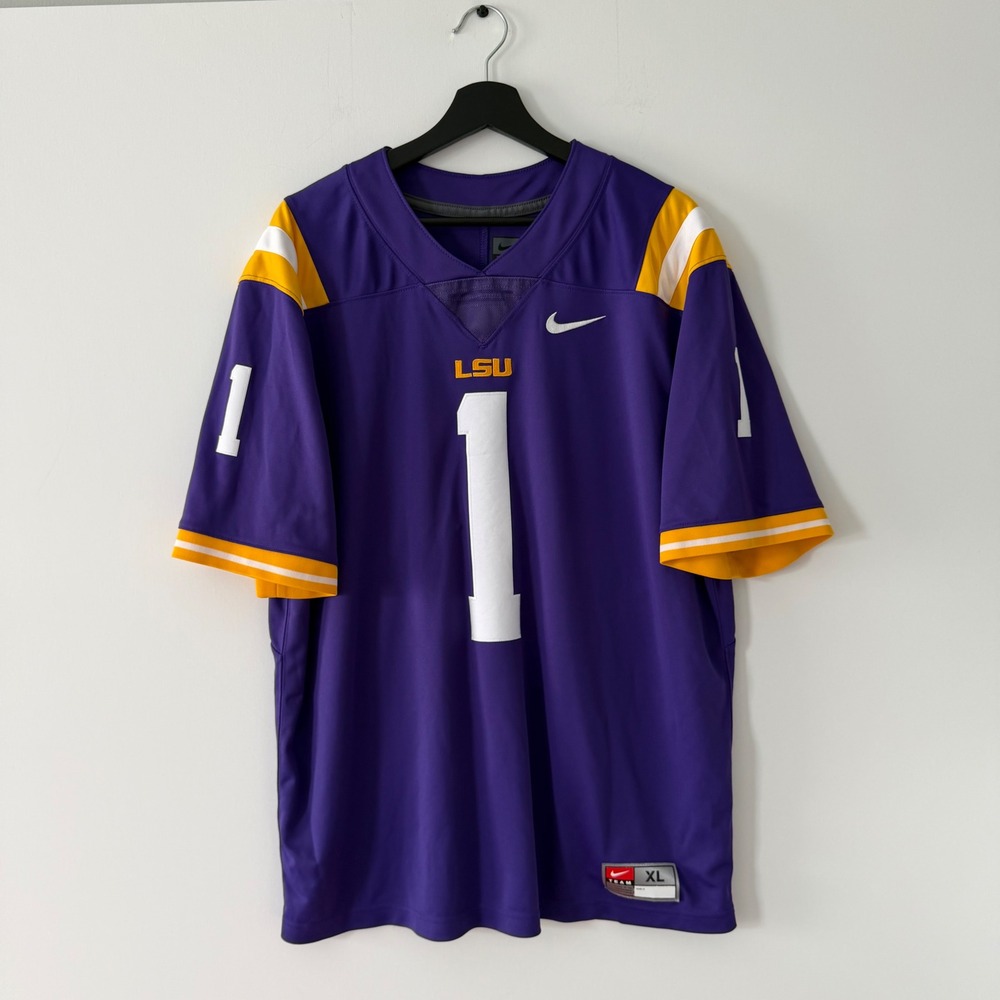 Nike LSU Tigers Jamar Chase #1 Football Jersey Purple XL AQ0029-548